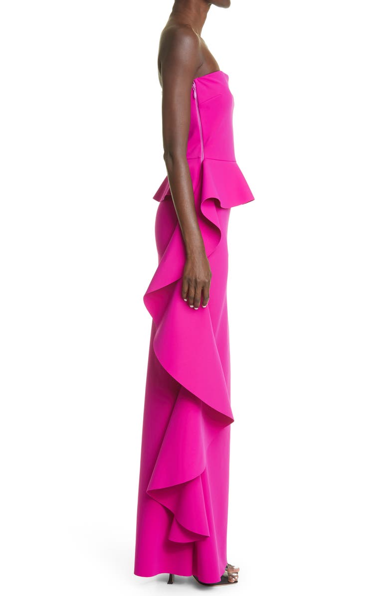 Chiara Boni La Petite Robe Eliska Ruffle Strapless Gown, Alternate, color, 