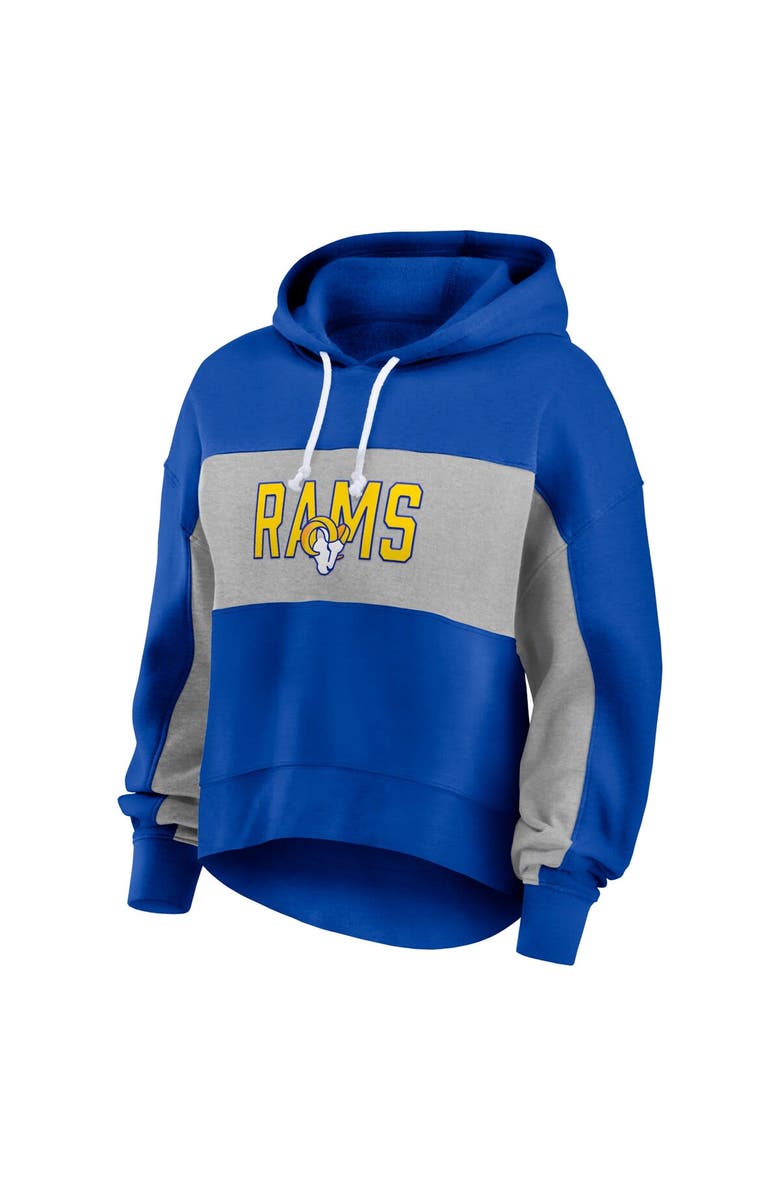 FANATICS Women's Fanatics Branded  Royal Los Angeles Rams Filled Stat Sheet Lighweight Modest Crop Hoodie, Alternate, color, 