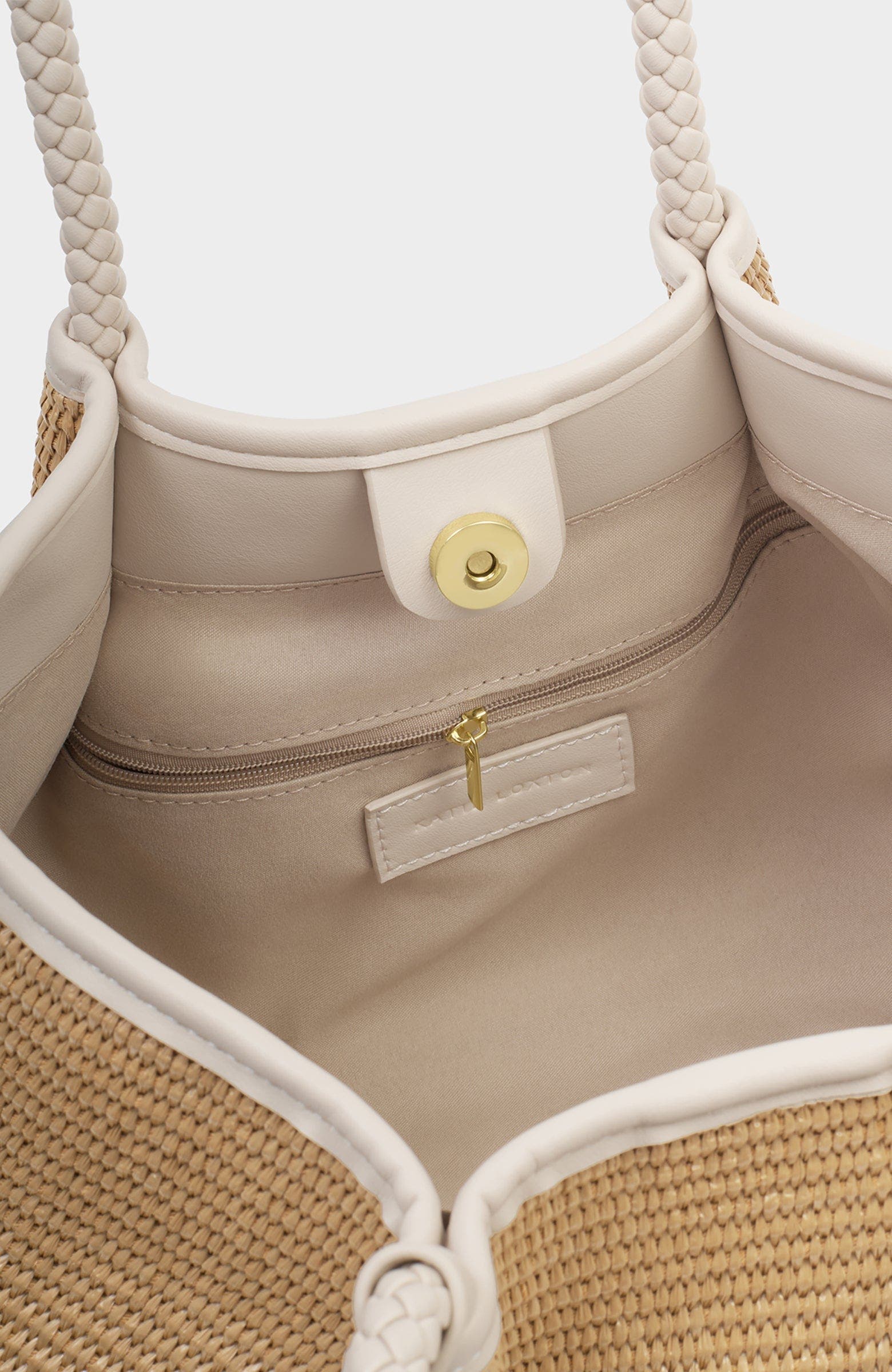 Katie Loxton Nova Raffia Small Shoulder Tote, Alternate, color, Oyster