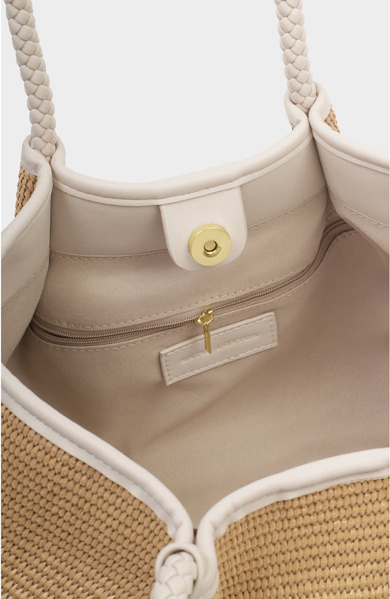 Katie Loxton Nova Raffia Small Shoulder Tote, Alternate, color, Oyster