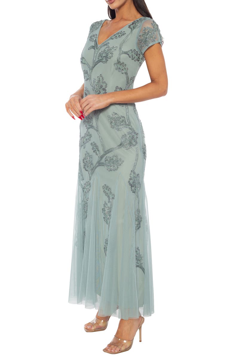 Marina V-Neck Beaded Gown, Alternate, color,