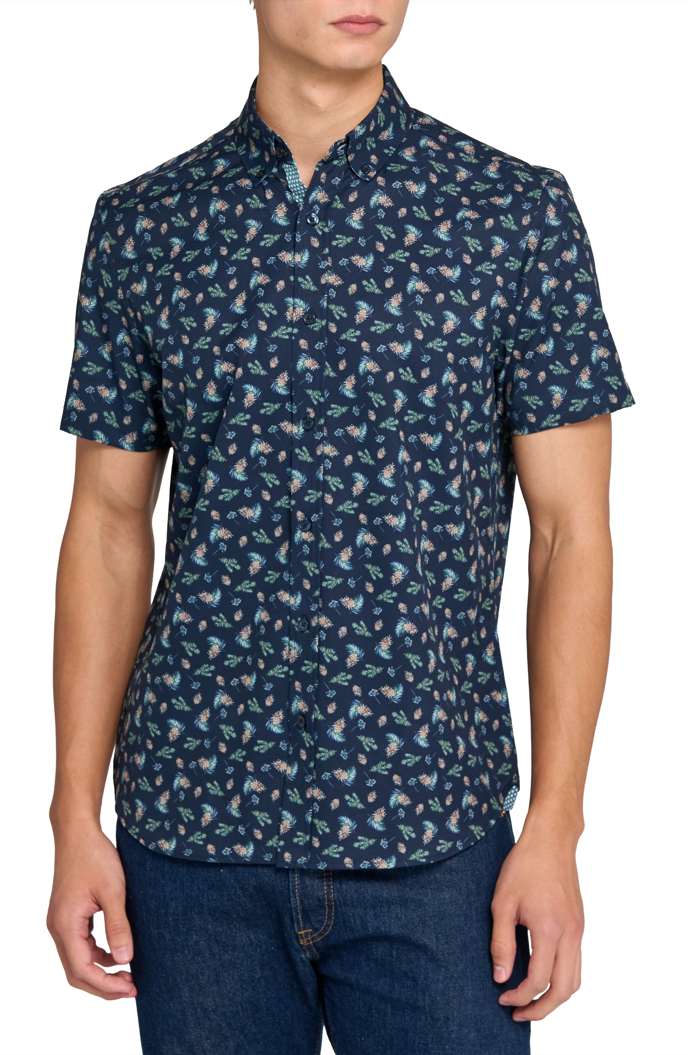 Pine Cone Woven Short Sleeve Basic