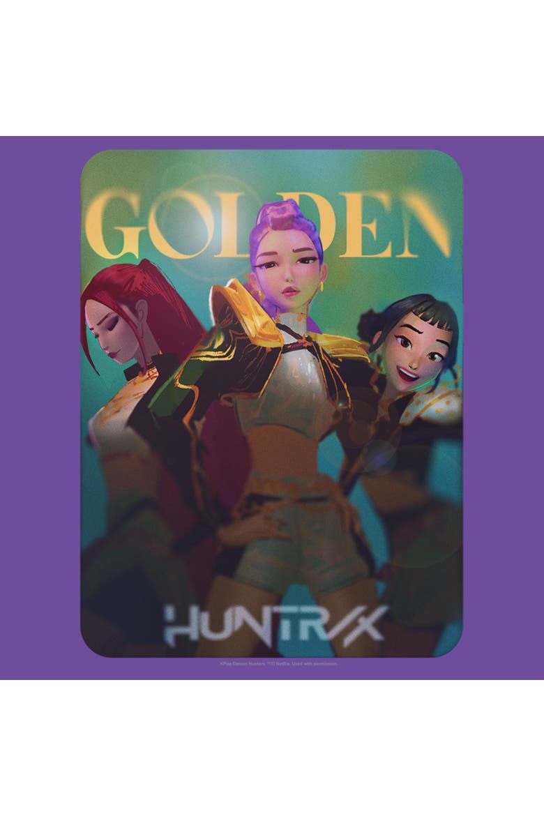 Junior's KPop Demon Hunters Huntrix Golden Photocard  Graphic T-Shirt, Alternate, color, Purple