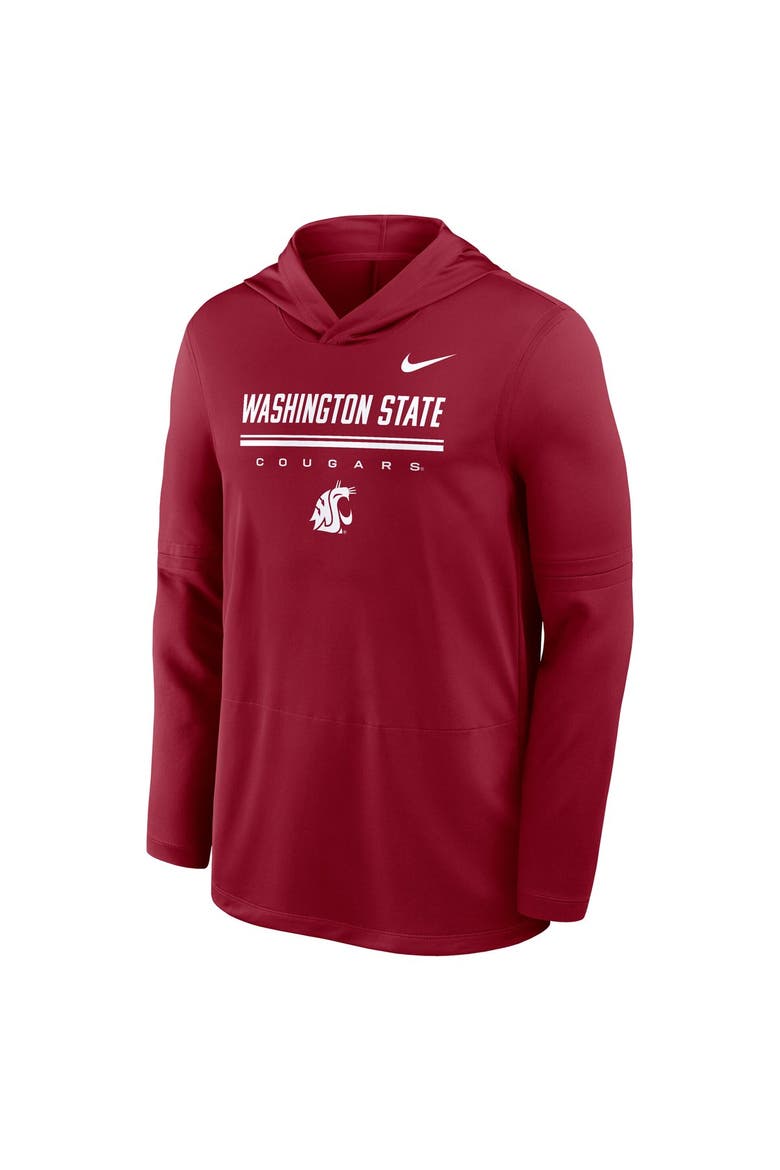 Men's Nike Crimson Washington State Cougars 2026 Sideline Dri-FIT Lightweight Hooded Top, Alternate, color, Crimson