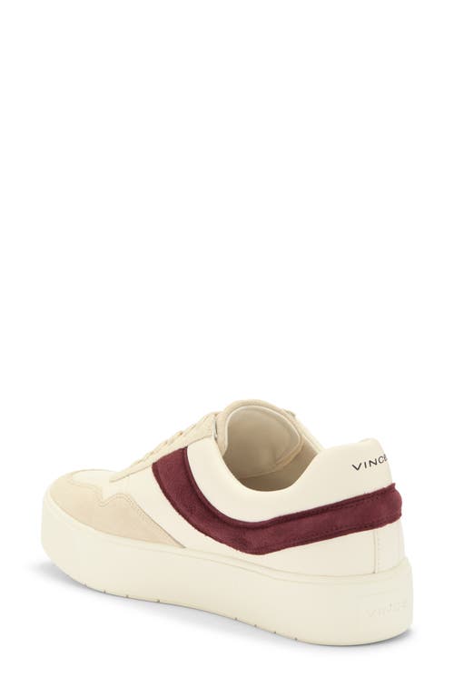 Vince Benfield Sneaker In Milk/oxblood
