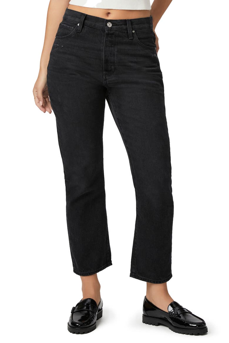 Billy High Waist Crop Straight Leg Jeans, Main, color, DRKDWNDIST