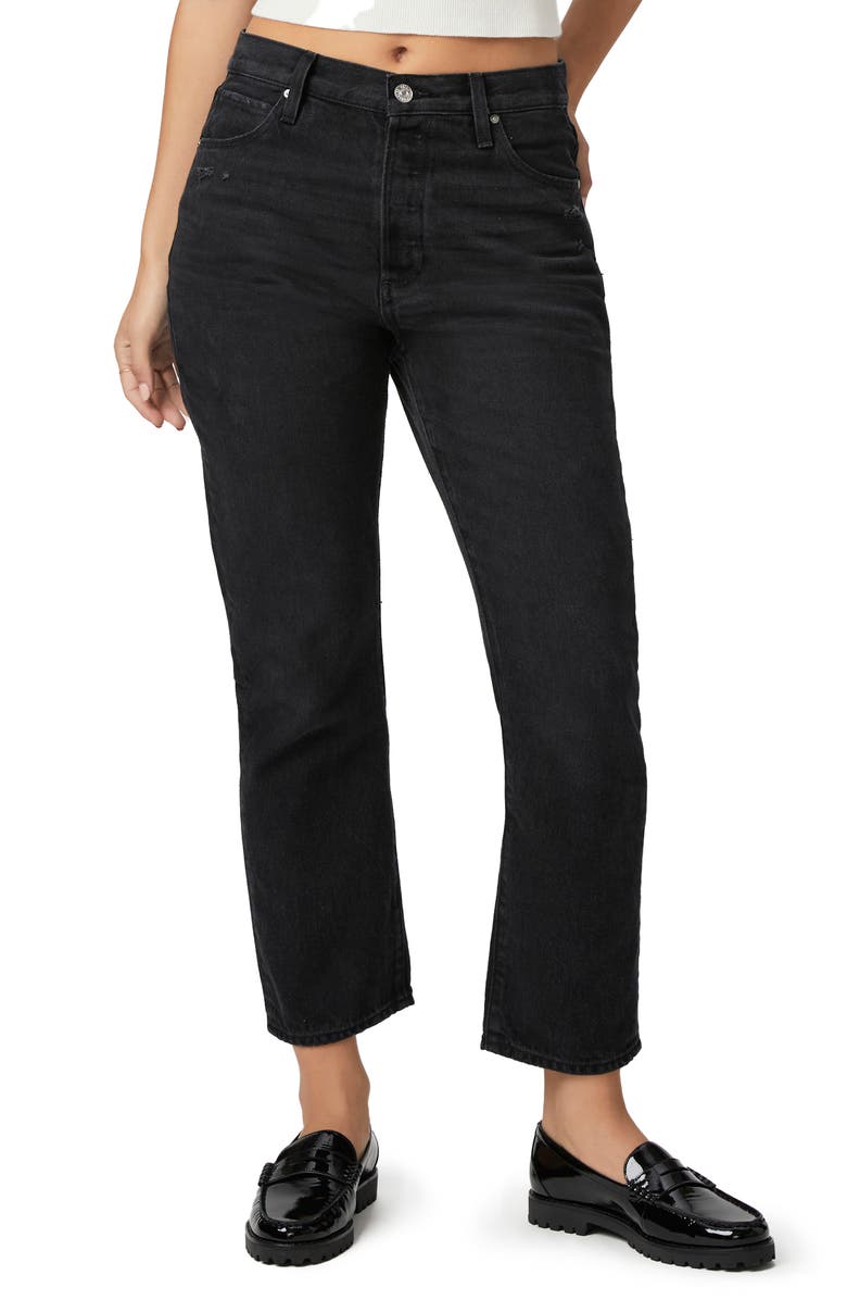 PAIGE Billy High Waist Crop Straight Leg Jeans, Main, color, Drkdwndist