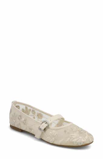 Bluet Embroidered Mesh Mary Jane Flat
