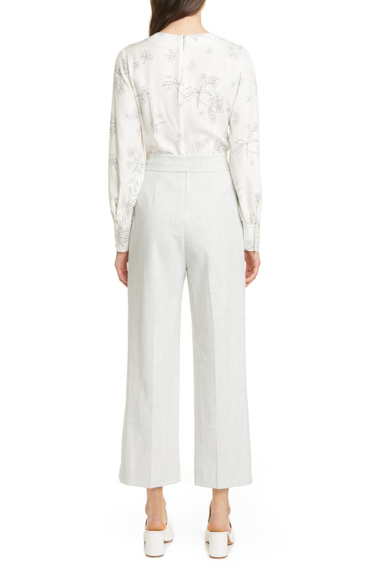 Floral Mixed Media Jumpsuit, Alternate, color, SNOW COMBO