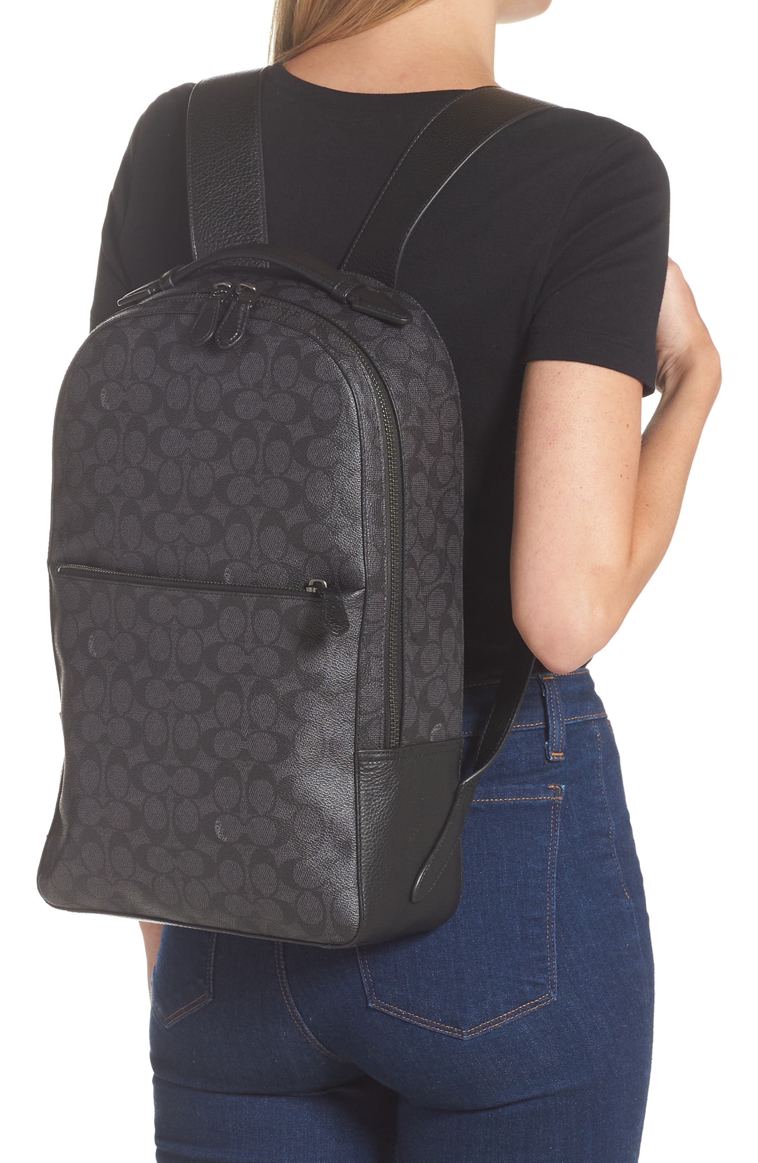 COACH Metropolitan Pebbled Leather Backpack, Alternate, color, 