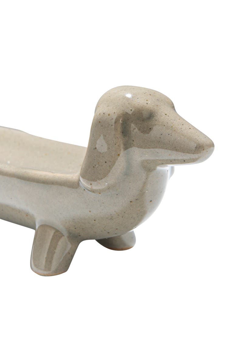 Grey Ceramic Dog Dish, Alternate, color, Grey