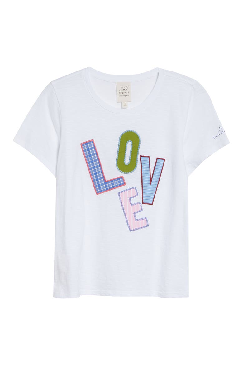 Love Collage Appliqué T-Shirt, Alternate, color, WHITE/ MULTI