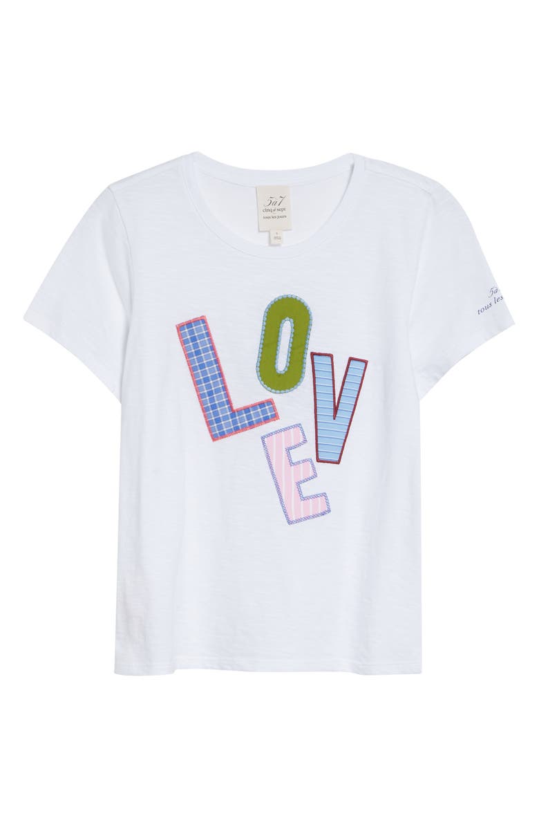 Cinq à Sept Love Collage Appliqué T-Shirt, Alternate, color, White/ Multi
