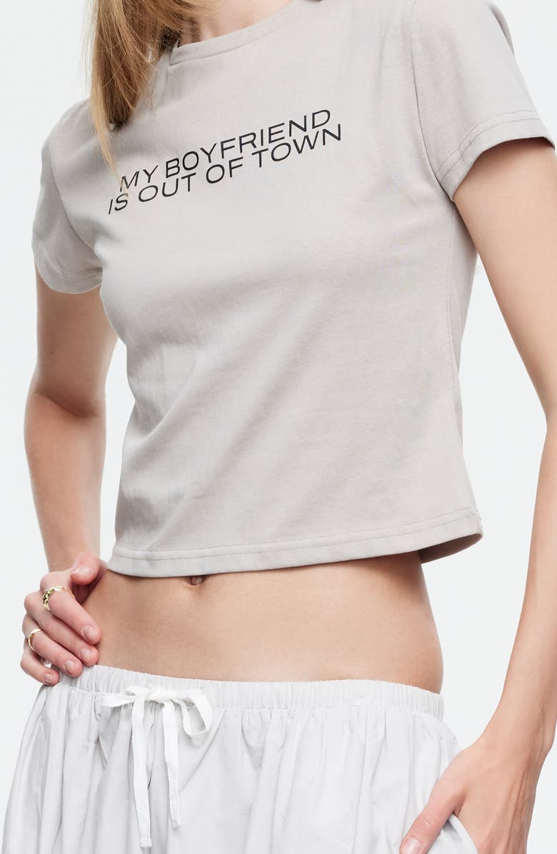 LIONESS Boyfriend Graphic Baby Tee, Alternate, color, Ash