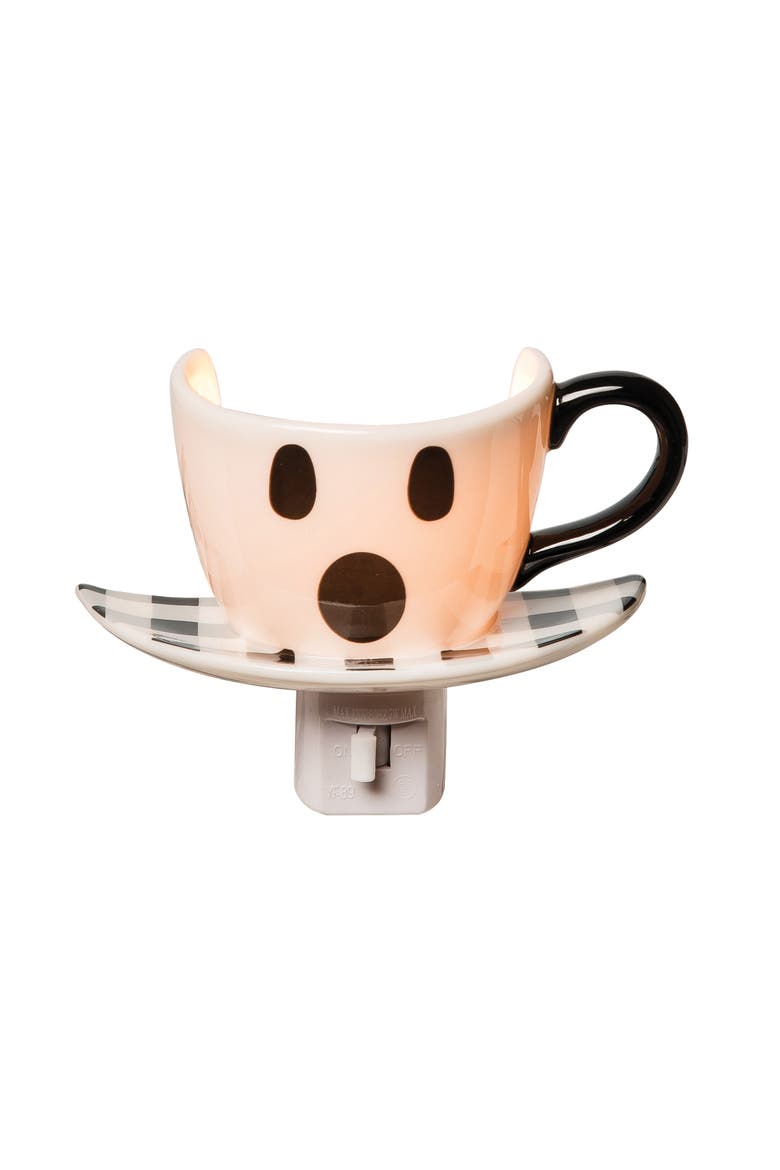 Ghost Halloween Decorative LED Ceramic Teacup Night Light, Main, color, White
