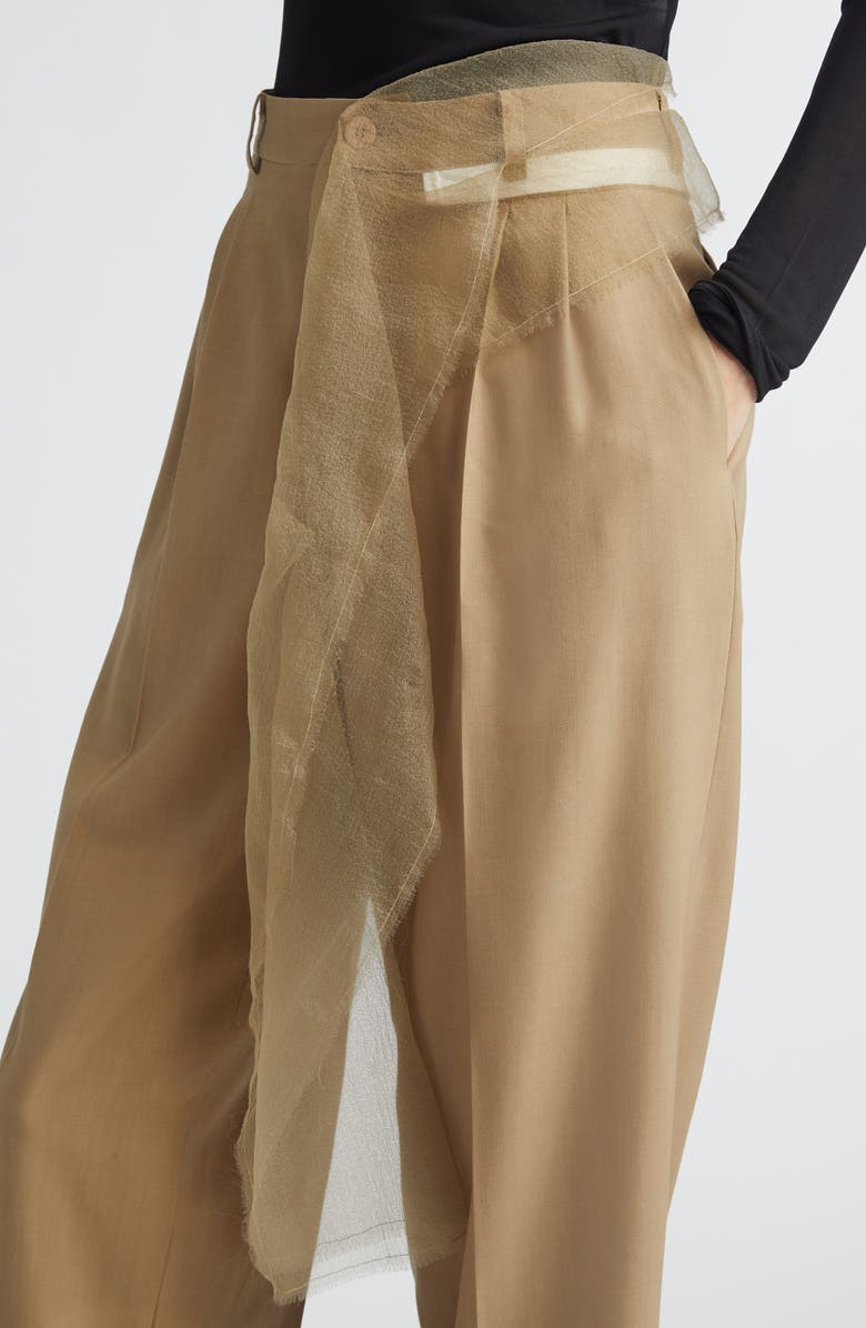 Magliano Piccolo Paradiso Pleated Wool Pants, Alternate, color, Beige