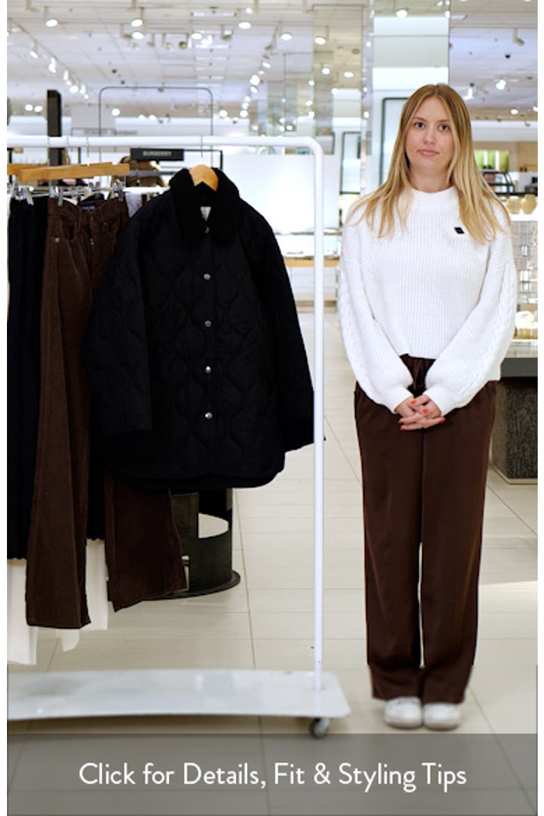 Wembley Quilted Bomber Jacket with Removable Faux Shearling Collar video