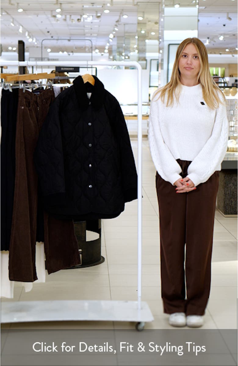 Wembley Quilted Bomber Jacket with Removable Faux Shearling Collar, sales video thumbnail