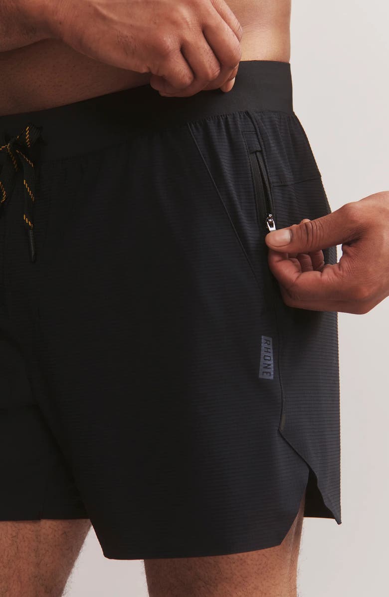 Rhone Invictus 5-Inch Ripstop Shorts, Alternate, color, Black