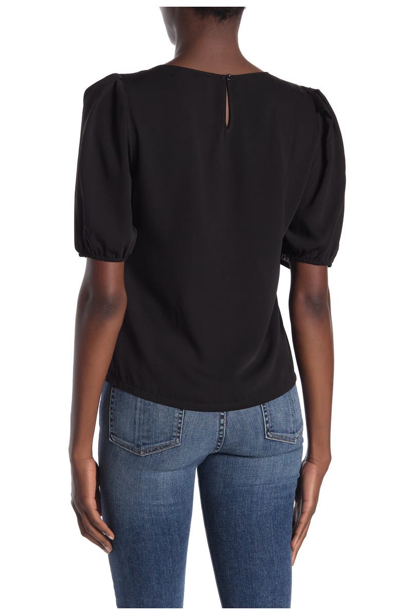 Elodie Keyhole Back Short Sleeve Blouse, Alternate, color, 