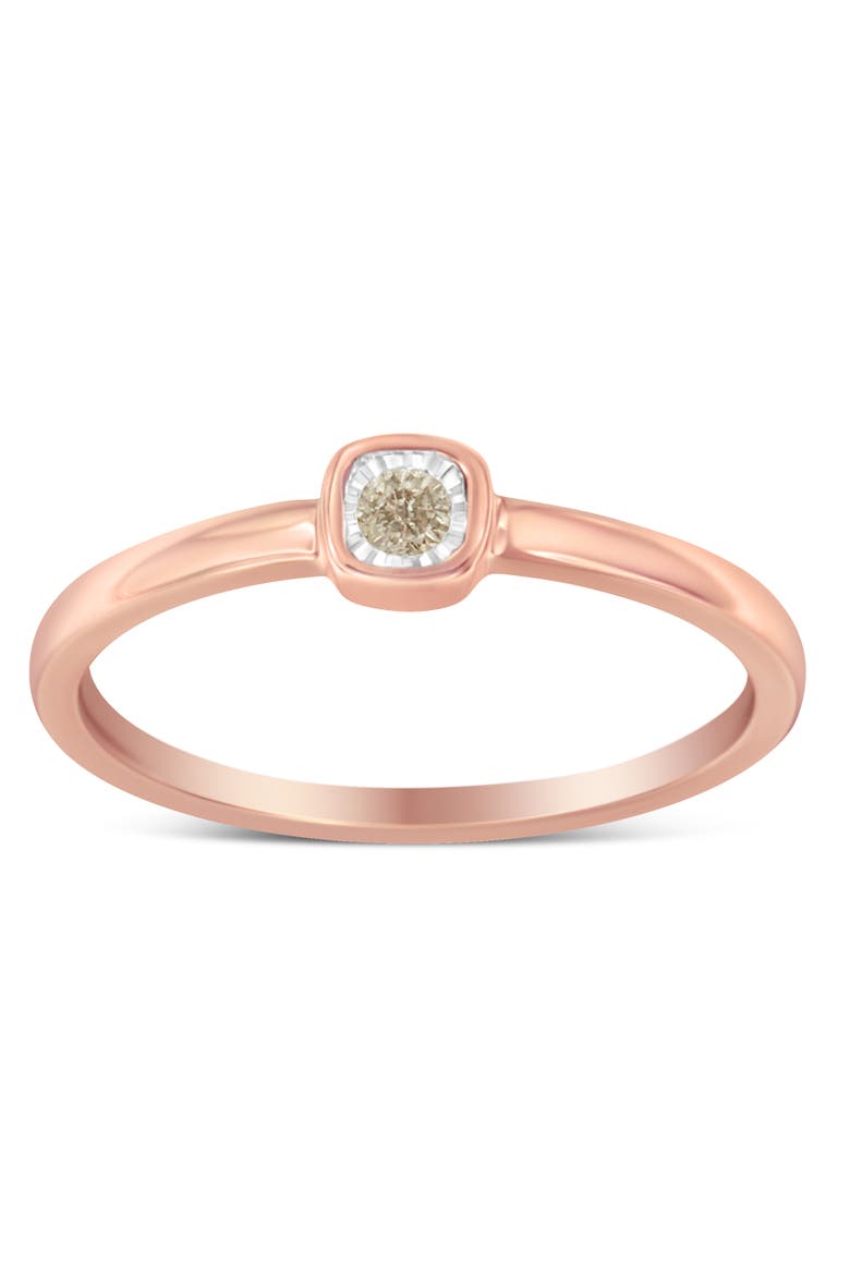 14K Rose Gold Plated Sterling Silver Square Diamond Accent Miracle-Set Promise Ring, Alternate, color, Rose Gold over Silver