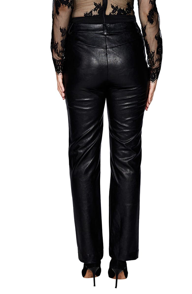 Bardot Faux Leather Straight Leg Pants, Alternate, color,