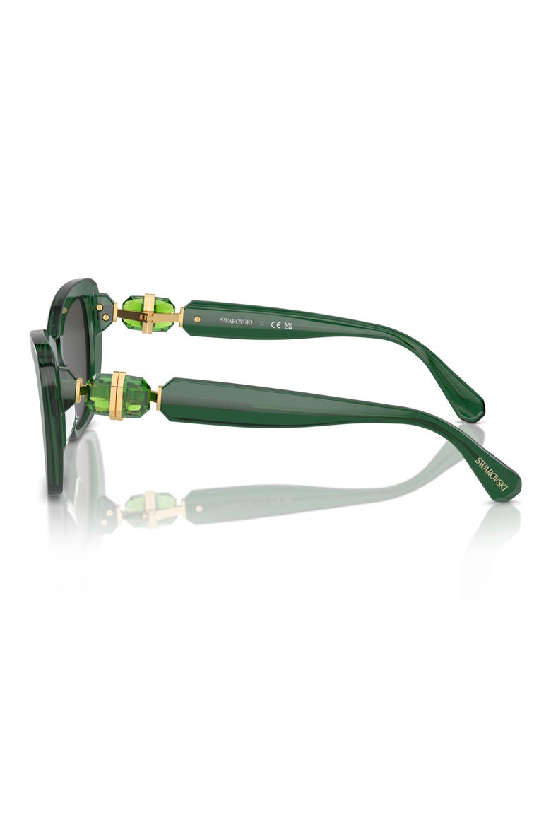 52mm Cat Eye Sunglasses, Alternate, color, DARK GREEN / DARK GREY