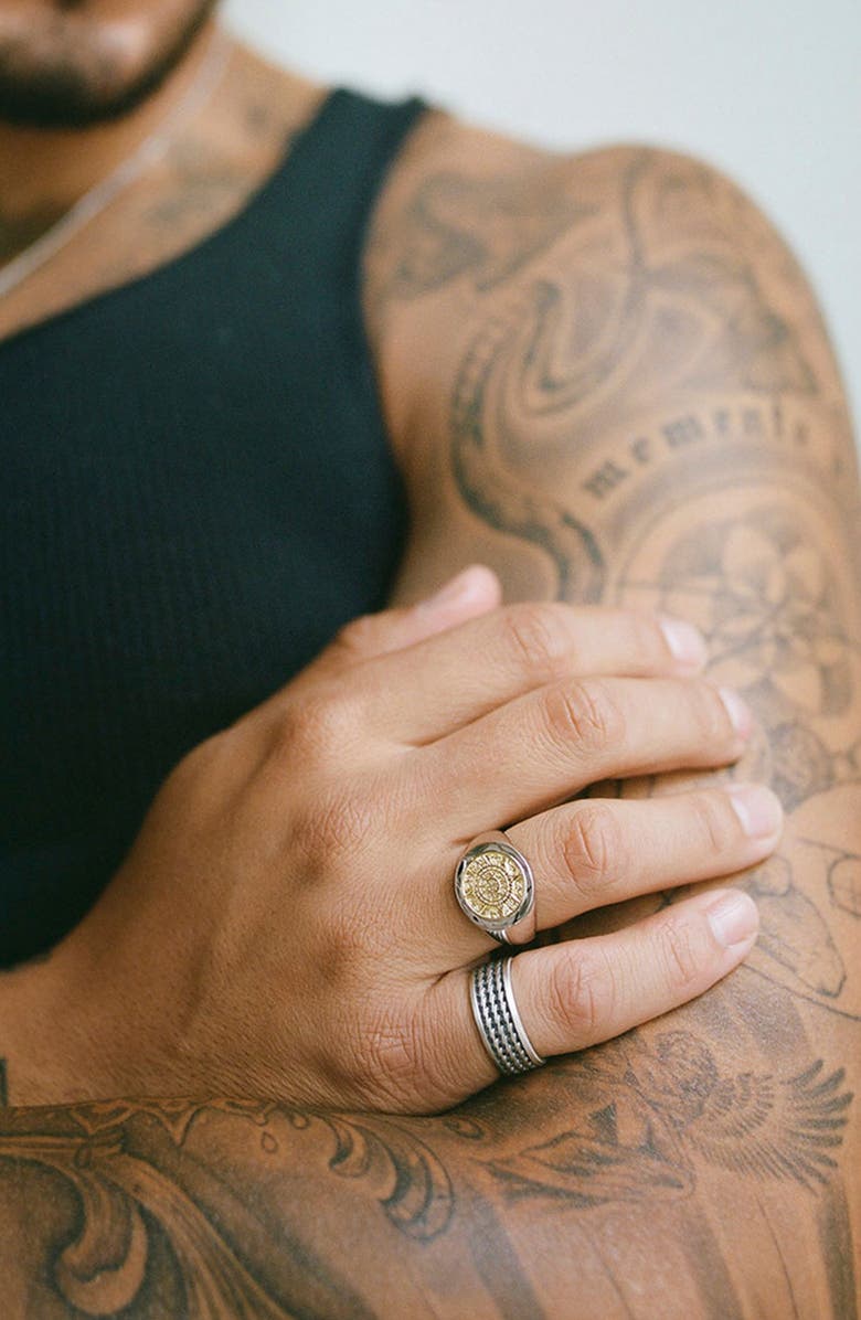 Serge DeNimes Silver Kusari Ring, Alternate, color, 