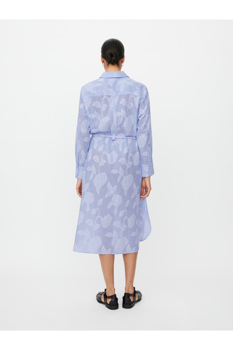 MaNivalina Floral Print Midi Shirt Dress, Alternate, color, Placid Blue