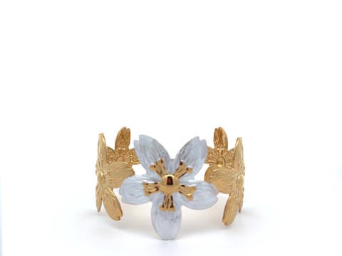Open Floral Cuff Bracelet