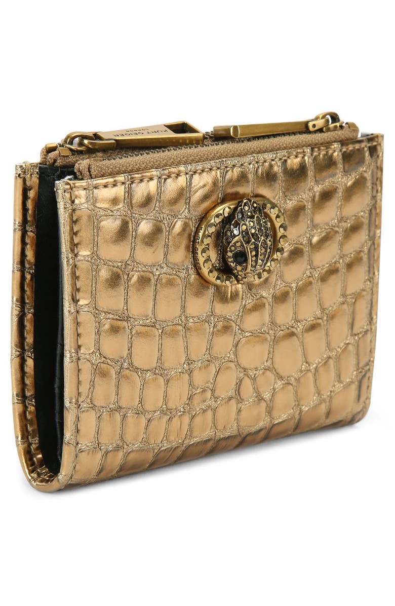 Kurt Geiger London Chelsea Metallic Leather Card Holder, Alternate, color, Gold
