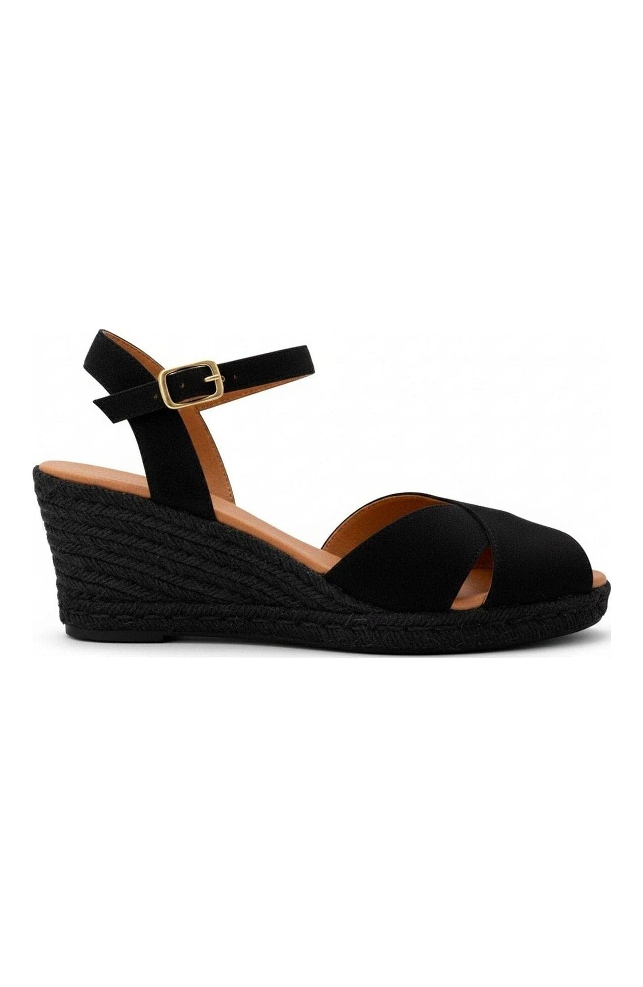 Jimena Medium Double Band Espadrille Sandal, Alternate, color, Black