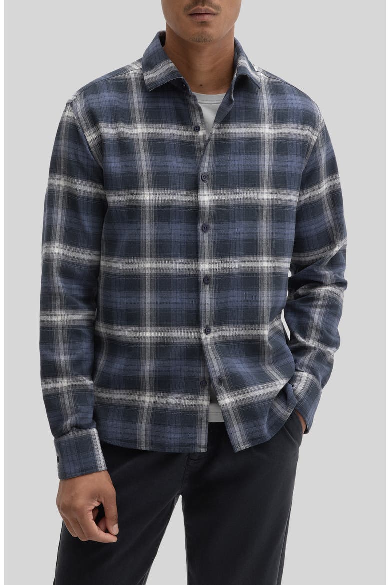 Bates Plaid Button Up Shirt, Main, color, DARK INDIGO