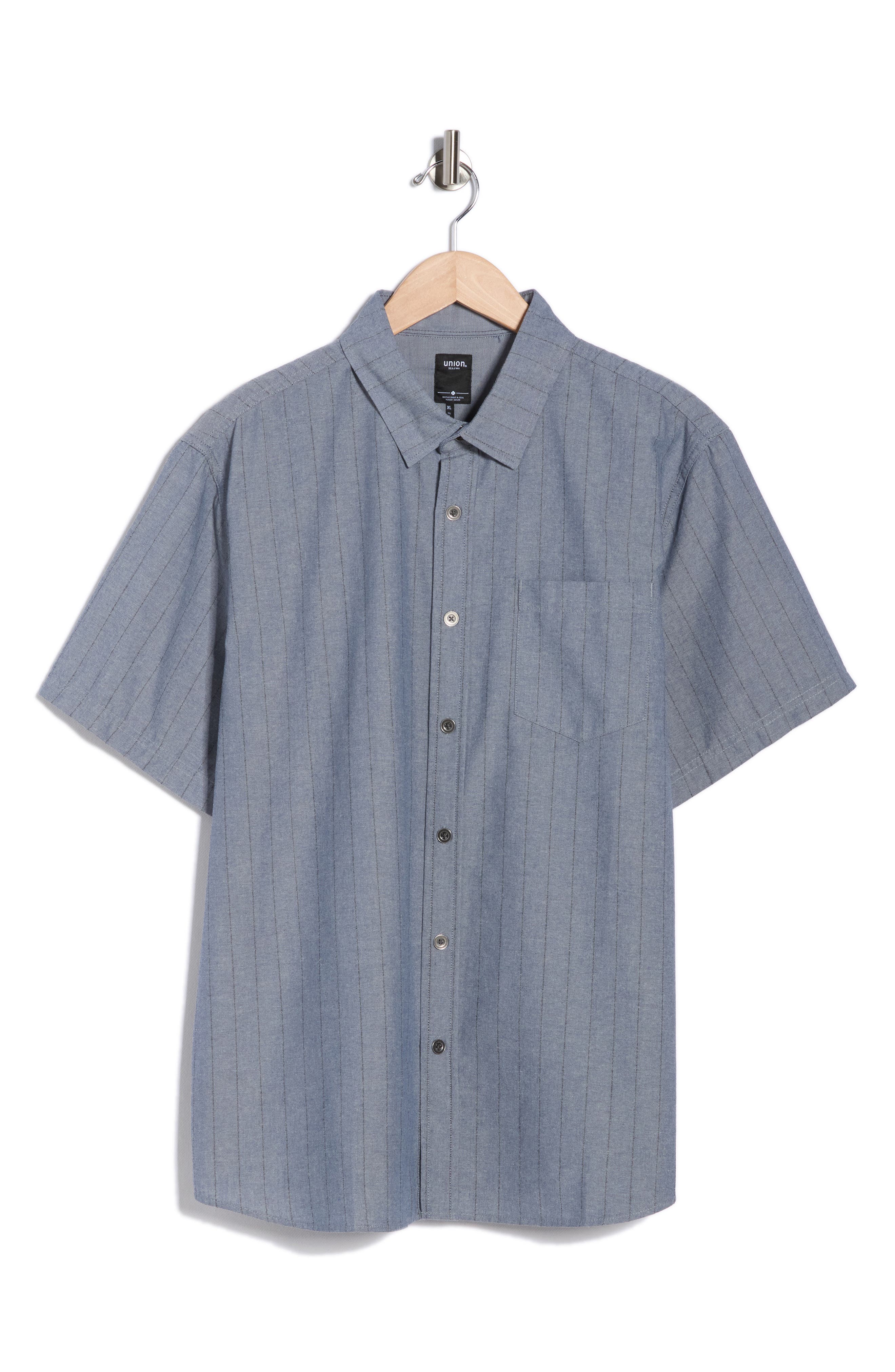 Union Augustine Short Sleeve Chambray Button-Up Shirt