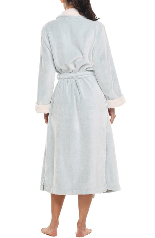 Papinelle High Pile Fleece Robe & Sleep Mask Set In Sage