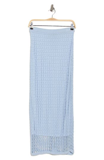 Simkhai Odie Open Knit Maxi Skirt In Blue Haze