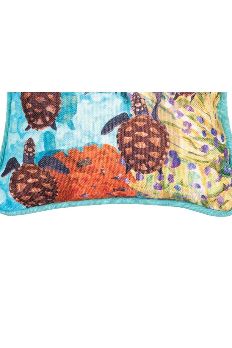 Baby Turtles Small Petite Printed Throw Pillow, 8" x 8", Alternate, color, Blue