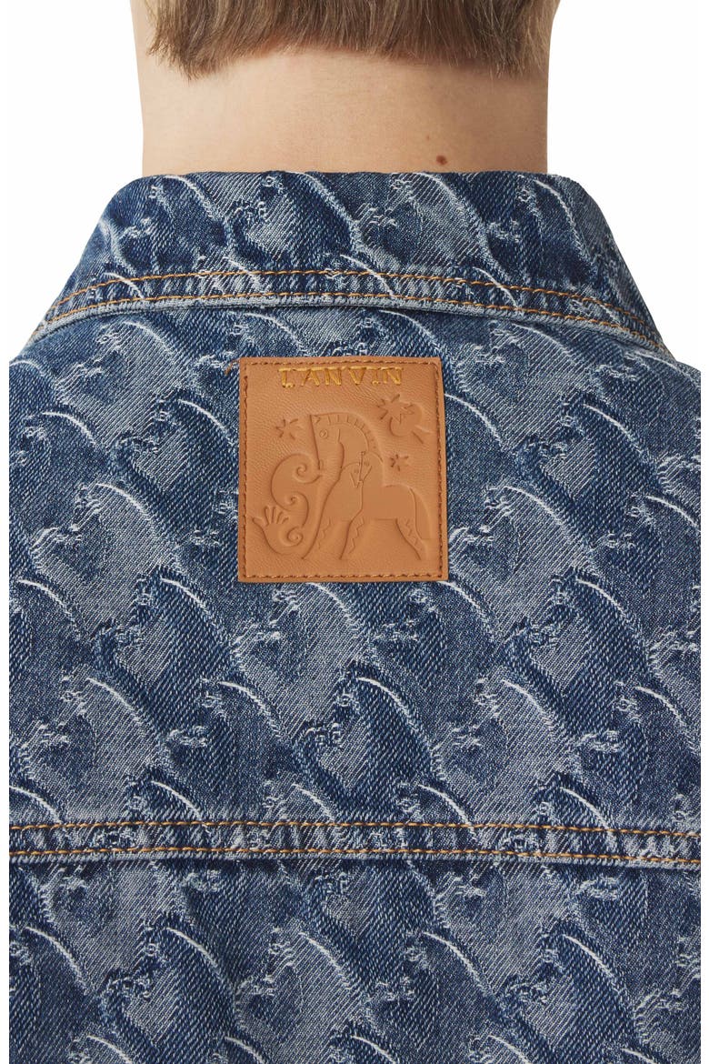 Lunar Year Jacquard Denim Jacket, Alternate, color, Blue