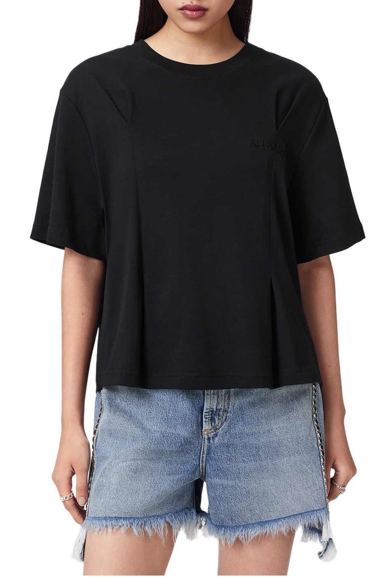 Sofia Lisa Boxy Cotton Graphic T-Shirt, Main, color, BLACK