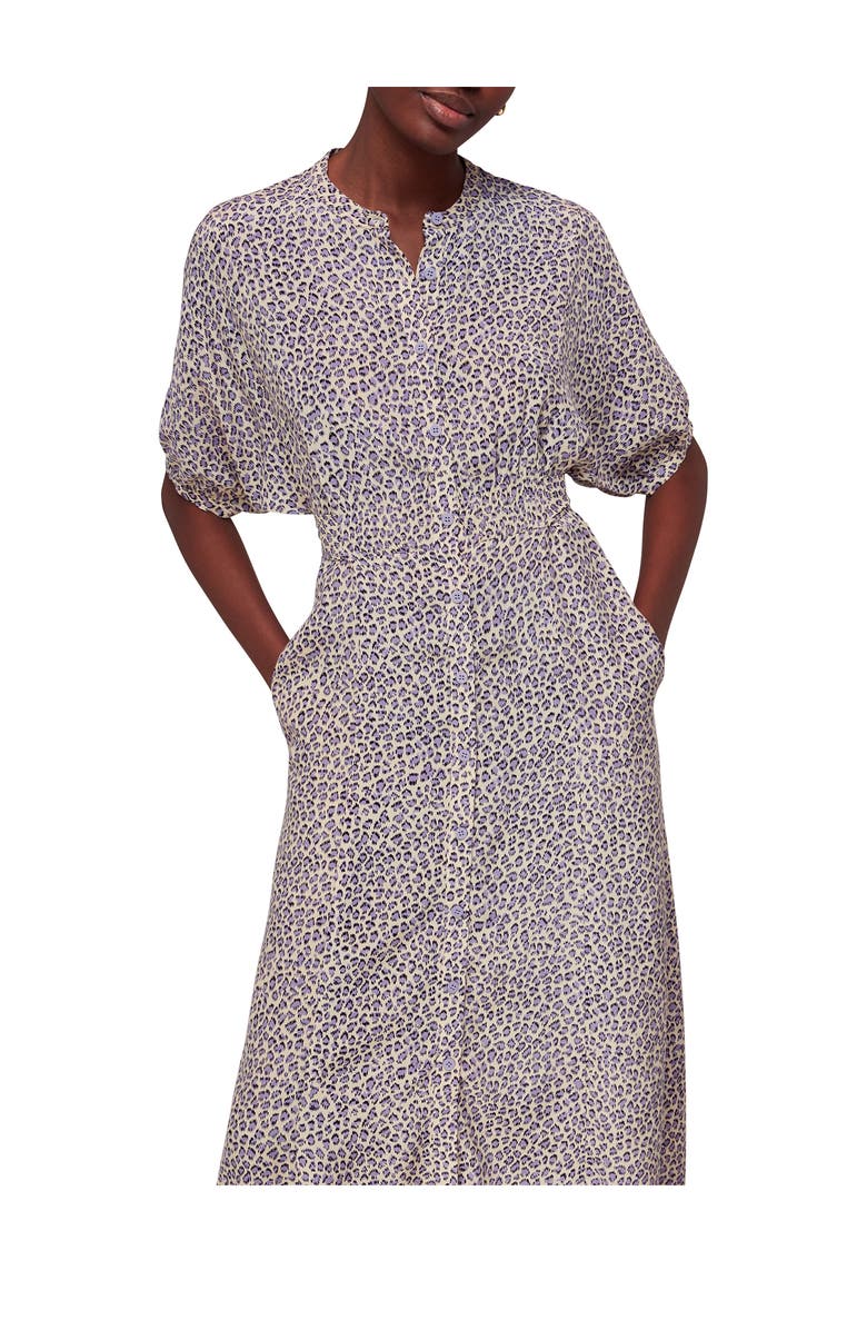 Whistles Dashed Leopard Midi Dress, Alternate, color, Lilac/Multi