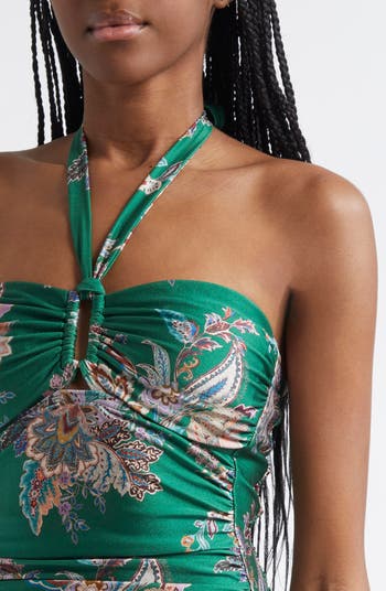 Zimmermann Rhiannon Wide Link One-Piece Halter Swimsuit