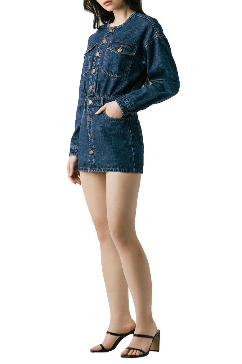 Long Sleeve Denim Minidress, Alternate, color, READY SET GO