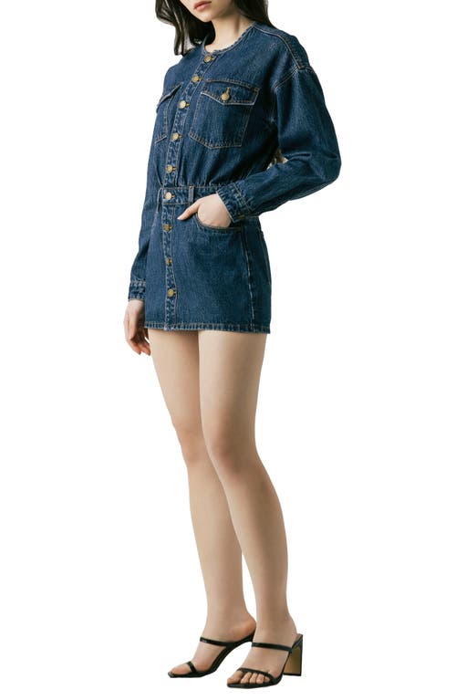 Blanknyc Long Sleeve Denim Minidress In Blue