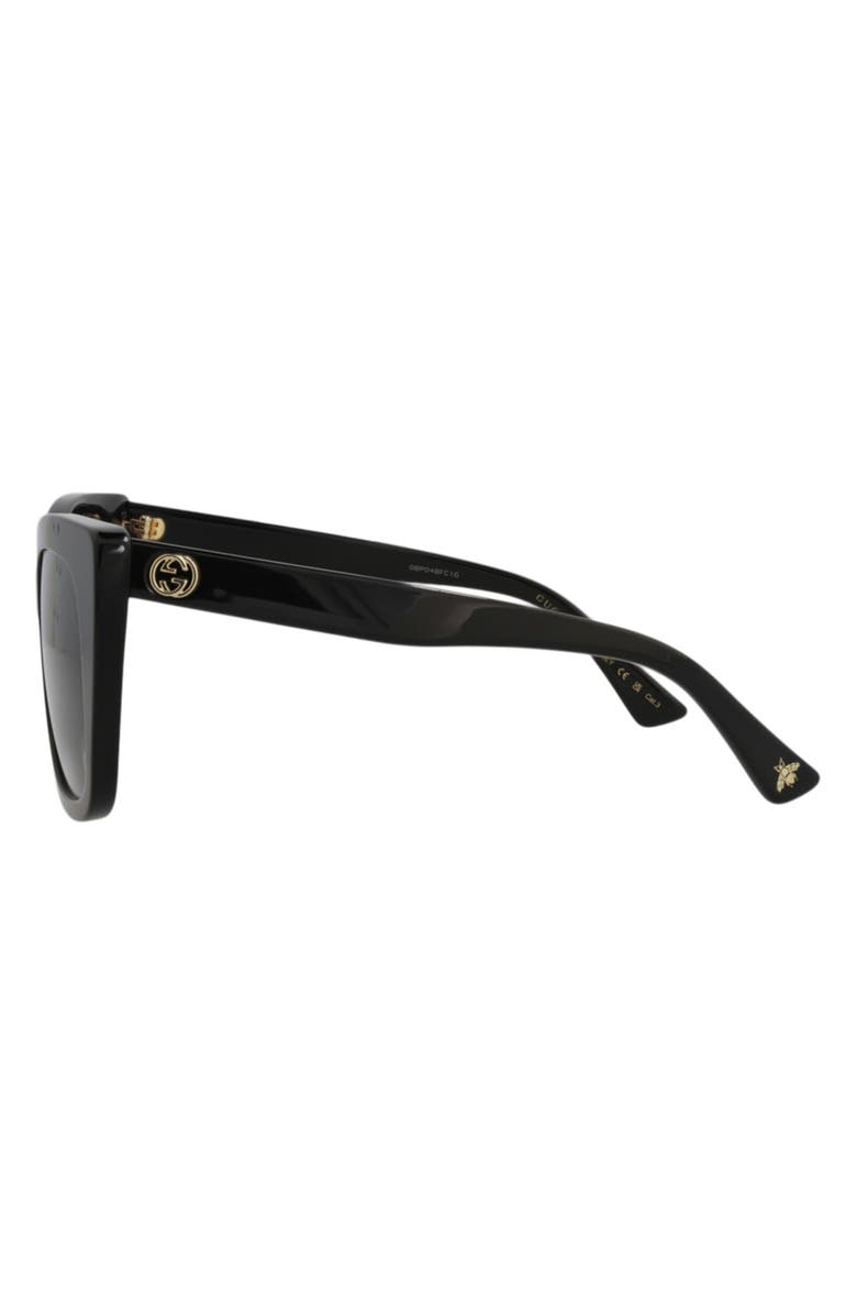 Gucci 51mm Cat Eye Sunglasses, Alternate, color, Black Black Grey