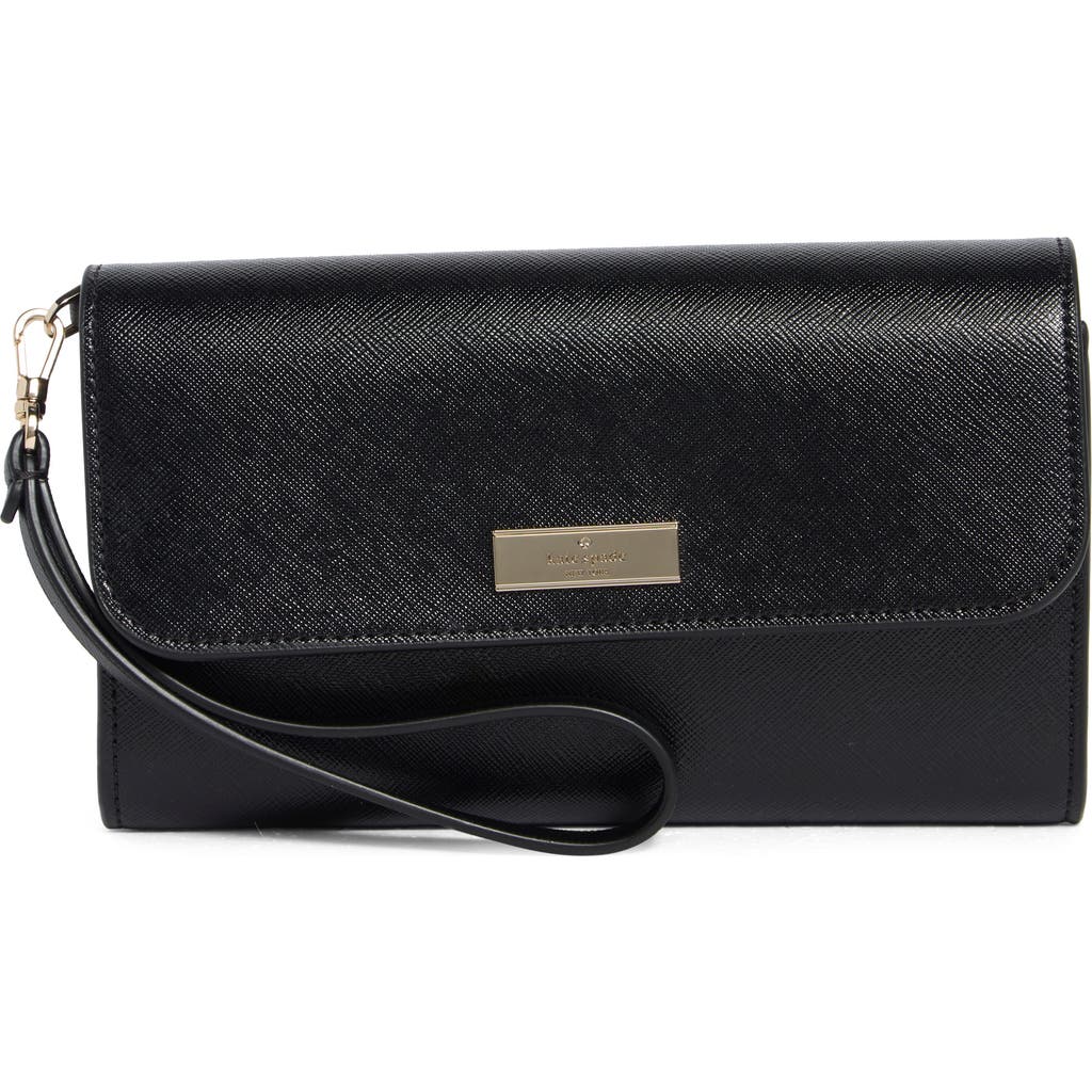 Kate Spade New York Kanzie Patent Leather Wristlet Wallet In Black