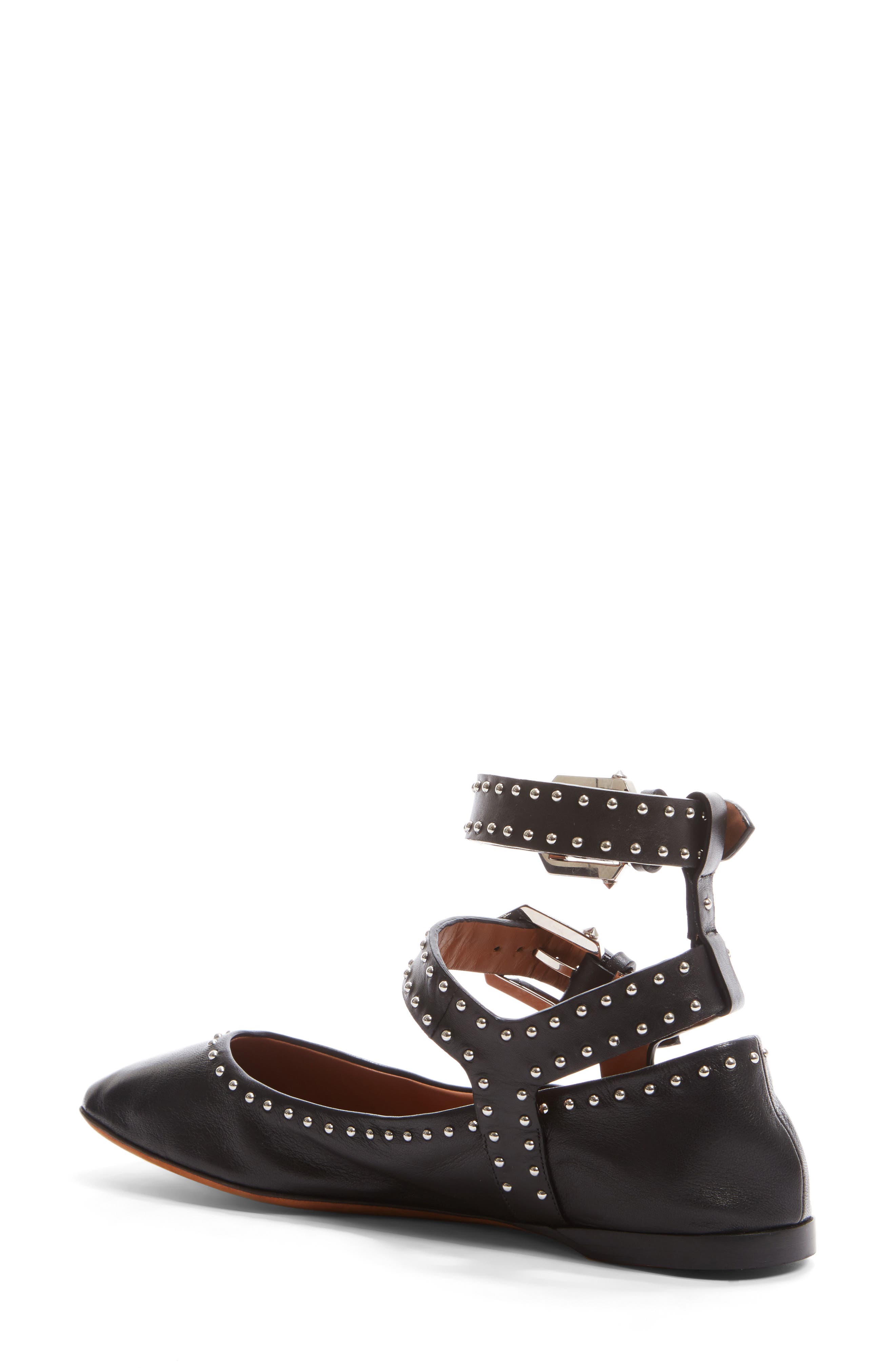 Givenchy Studded Ankle Strap Flat, Alternate, color, 