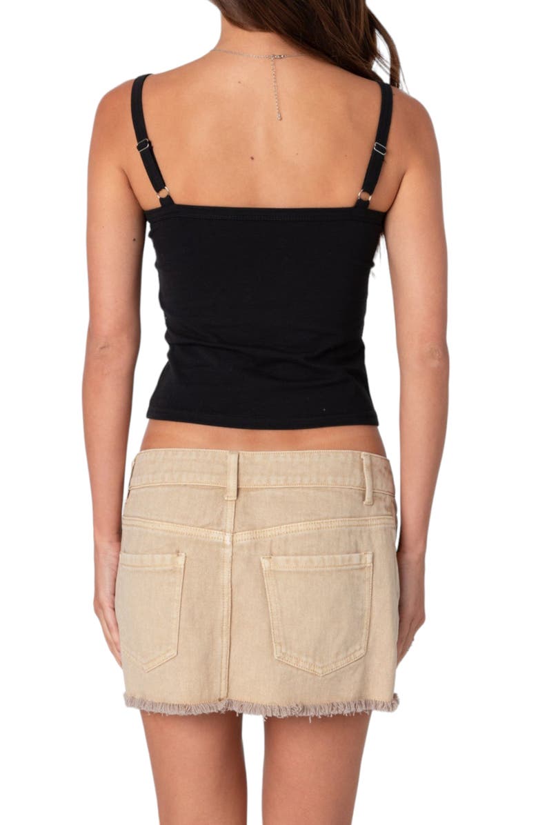EDIKTED '80s Appliqué Crop Camisole, Alternate, color, Black