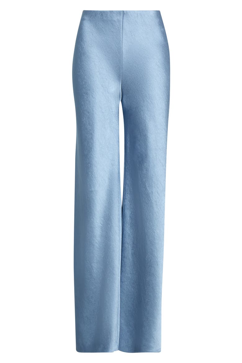 Colette High Waist Fluid Satin Bias Pants, Main, color, DELPHITE