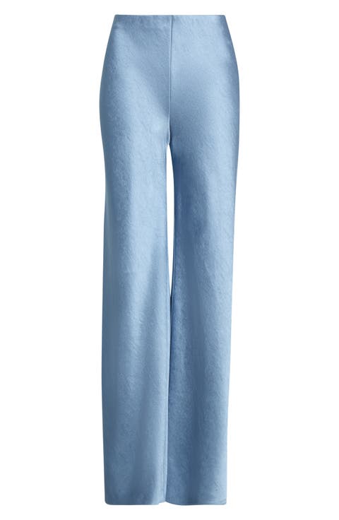 Colette High Waist Fluid Satin Bias Pants