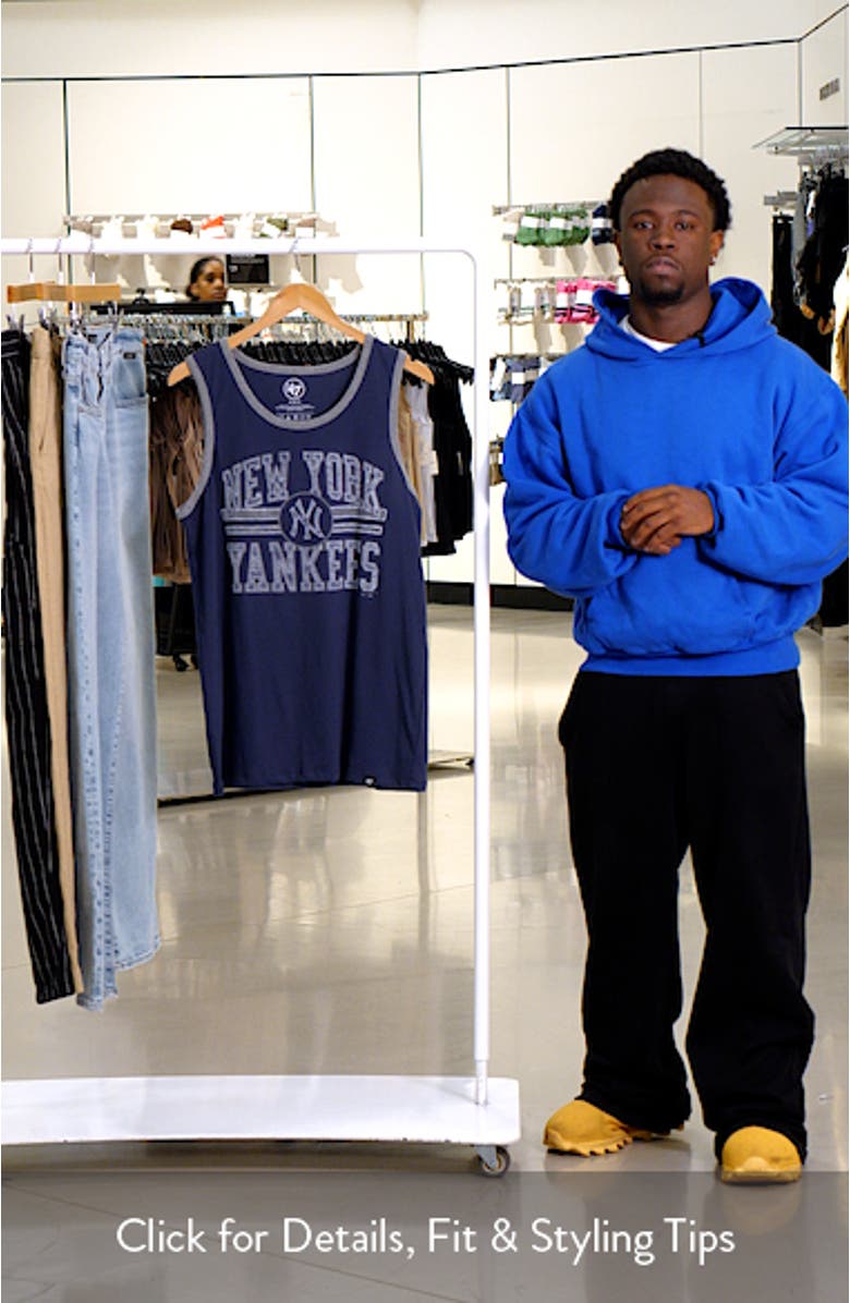 Men's '47 Navy New York Yankees Winger Franklin Tank Top, sales video thumbnail